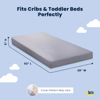 Serta Perfect Start Breathable Limited Two -Stage Crib Mattress and Toddler Mattress - Breathable Cover and Fiber Core, Machine Washable Cover, Waterproof, 7 Year Warranty, Made in USA thumbnail 2
