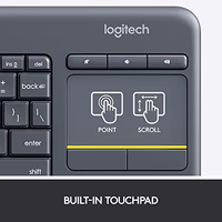 Logitech K400 Plus Wireless Touch TV Keyboard with Easy Media Control and Built-in Touchpad, HTPC Keyboard for PC-Connected TV, Windows, Android, ChromeOS, Laptop, Tablet - Black thumbnail 5