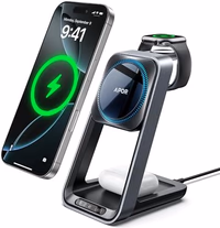 3 in 1 Charging Station for iPhone, Magsafe Wireless Charger with Cooling Fan for iPhone 16 15 14 13 12 Series & Apple Watch Charger 10/Ultra 2, Wireless Charging Station for AirPods 4/3/Pro/Pro 2 thumbnail 1