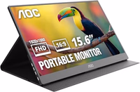 AOC 16T20 Portable Monitor 15.6" FHD 1080p IPS Display, USB-C x2, Mini HDMI, Built-in Speakers, Travel Monitor with Smart Cover, Compatible with Laptops, MacBook, Gaming Console Ready thumbnail 1