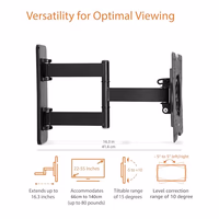 Amazon Basics Full Motion Articulating TV Wall Mount, with Swivel and Tilt, for 26" to 55" TVs and Flat Panels up to 80 Lbs, VESA Compatible, Black thumbnail 2