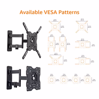 Amazon Basics Full Motion Articulating TV Wall Mount, with Swivel and Tilt, for 26" to 55" TVs and Flat Panels up to 80 Lbs, VESA Compatible, Black thumbnail 3