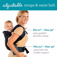 Infantino Flip 4-in-1 Convertible Baby Carrier, Adjustable, Ergonomic Babywearing, Registry Essential, Baby Carrier for Newborn to Toddler, Black thumbnail 4