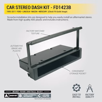 Scosche FD1423B Single DIN Radio Dash Kit Compatible with Select 1995-11 Ford, Lincoln, Mazda and Mercury Vehicles - Aftermarket Car Stereo Installation Kit - See Fit Guide in Images for Your Vehicle thumbnail 4