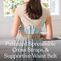 Ergobaby Embrace Baby Carrier Newborn to Toddler - Lightweight Ergonomic Baby Carriers - Cozy Essentials (7-25 Pounds), Ponte Knit, Cream thumbnail 4