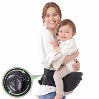 Baby Carrier with Hip Seat, Dual Dial Lock Adjustable Waistband Baby Hip Carrier for Newborn to Toddler Up to 45 Lbs, Ergonomic Elastic Core Reduces Belly Digging with Pockets(Black/46in) thumbnail 1