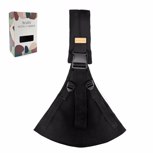 Baby Sling Carrier 2026 Baby Carrier Newborn to Toddler Sling Lightweight Baby Carrier Sling with Adjustable Straps Toddler Carrier Wrap for 10-30 lbs(Black)