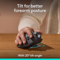 Logitech MX Ergo S Advanced Wireless Trackball Mouse, USB-C Rechargeable Wireless Ergonomic Mouse with Bluetooth and Encrypted Dongle, 6 Programmable Buttons, for PC/Mac - Graphite thumbnail 3