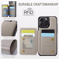 Vinich for iPhone 12 Pro Max Wallet Case with Card Holder, RFID Blocking Credit Slots Kickstand Shockproof Phone Cover Fit for iPhone 12 Pro Max 6.7" Gray thumbnail 5