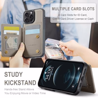 Vinich for iPhone 12 Pro Max Wallet Case with Card Holder, RFID Blocking Credit Slots Kickstand Shockproof Phone Cover Fit for iPhone 12 Pro Max 6.7" Gray thumbnail 4