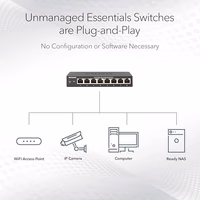 NETGEAR 5-Port PoE Gigabit Ethernet Unmanaged Essentials Switch (GS305P) - with 4 x PoE+ @ 63W, Desktop or Wall Mount thumbnail 3