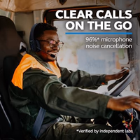 BlueParrott B450-XT Mono Bluetooth Wireless Headphones 96% Noise Canceling Over Head Trucker Headset with Mic, All Day Comfort Padded Headband, 300 ft. Wireless Range, 24 hrs. Talk Time, Black thumbnail 2