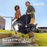Evenflo Shyft DualRide Preemie and Infant Car Seat Stroller Combo 3-30lbs with Carryall Storage (Durham Green) thumbnail 3