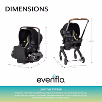 Evenflo Shyft DualRide Preemie and Infant Car Seat Stroller Combo 3-30lbs with Carryall Storage (Durham Green) thumbnail 2
