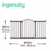 Ingenuity Decorative Extra Wide Baby Gate & Dog Gate, 44"-72" Wide, 36" Tall, Hardware Mounted, Install in Hallways, Bottom of Stairs, or Large Openings - Bronze thumbnail 3