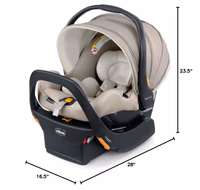 Chicco KeyFit Max Zip ClearTex Infant Car Seat and Base, Rear-Facing Seat for Infants 4-30 lbs., Infant Head and Body Support, Compatible with Chicco Strollers, Baby Travel Gear, Sierra/Beige thumbnail 2