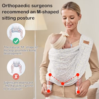 Baby Sling Carrier Newborn, Adjustable Easy Wearing Baby Nursing Warp Sling, New Mom Dad Soft Cotton Baby Front Holder Carrier for Infant Toddler Life Travel Essential Gifts (Yellow Flower) thumbnail 5