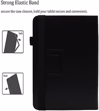Universal 7 8 Inch Tablet Case, Viclowlpfe Protective Folio Stand Android Case for 7.0-8.5 Inch Tablet with Hand Strap and Cards Slots, Black thumbnail 3
