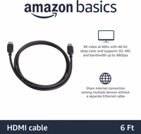 Amazon Basics HDMI Cable 6 Feet Black thumbnail 2