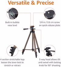 Amazon Basics 50-inch Lightweight Portable Camera Tripod Stand with Quick-Release Plate, Adjustable Height, Aluminum, for Travel Photography, Champagne thumbnail 2