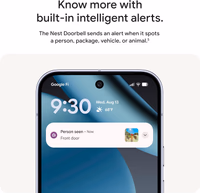 Google Nest Doorbell (Wired, 3rd Gen) - 2K Video and Gemini, Live View, Night Vision, 2-Way Audio - Works with Google Home - 2025 Model - Hazel thumbnail 3
