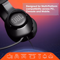 JBL Quantum 100 - Wired Over-Ear Gaming Headphones - Black, Large thumbnail 3