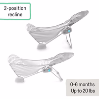 Ingenuity Foldaway 2-Position Baby Bath Seat, Adjustable Support for Sink or Bathtub, Ages 0-6 Months up to 20 Pounds, Machine-Washable Sling thumbnail 3