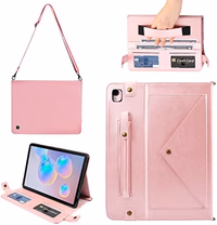 Case for iPad Air 3rd Gen/iPad Pro 10.5/iPad 10.2, Techcircle Smart Folio Stand PU Leather Cover with Hand Strap, Crossbody iPad Case w/Pencil Holder Card Slots Envelope Pocket Wallet Case, Rose Gold thumbnail 1