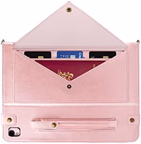Case for iPad Air 3rd Gen/iPad Pro 10.5/iPad 10.2, Techcircle Smart Folio Stand PU Leather Cover with Hand Strap, Crossbody iPad Case w/Pencil Holder Card Slots Envelope Pocket Wallet Case, Rose Gold thumbnail 4
