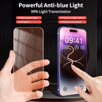 WASOCA 2 Pack Screen Protector for iphone 15 Pro Max [6.7 inch], New Red Light 9H Tempered Glass Screen Protector Upgraded Protection, Anti-Blue Light, Anti-Reflection, Patented Eye Protection. thumbnail 3