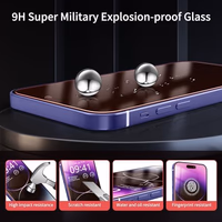 WASOCA 2 Pack Screen Protector for iphone 15 Pro Max [6.7 inch], New Red Light 9H Tempered Glass Screen Protector Upgraded Protection, Anti-Blue Light, Anti-Reflection, Patented Eye Protection. thumbnail 4