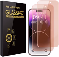 WASOCA 2 Pack Screen Protector for iphone 15 Pro Max [6.7 inch], New Red Light 9H Tempered Glass Screen Protector Upgraded Protection, Anti-Blue Light, Anti-Reflection, Patented Eye Protection. thumbnail 1