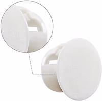 Murtenze 30 Pcs 13mm (1/2'') White Hole Plugs, Plastic Flush Type Panel Fastener Covers, Round Plastic Snap in Locking Tubing Plugs for Kitchen Cabinet Furniture thumbnail 5