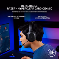 Razer Barracuda X Wireless Multi-Platform Gaming and Mobile Headset (2021 Model): 250g Ergonomic Design - Detachable HyperClear Mic - 20 Hr Battery - Compatible w/PC, PS5, Switch, & Android - Black thumbnail 4