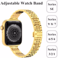 CSJCUBIC Thin Women Band Compatible with Apple Watch 38mm 40mm 41mmm 42mm 44mm 45mm with Face Cover, Stainless Steel for Metal iwatch Band Series 9 8 7 6 5 4 3 2 1 SE. (44mm, Gold) thumbnail 4