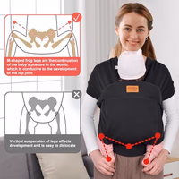 Baby Wraps Carrier Sling, Baby Carrier for Newborns and Toddlers,Skin-Friendly and Soft Front Baby Carrier Wrap Perfect Newborn Gifts thumbnail 3