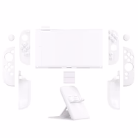 PlayVital Hard Case for Nintendo Switch 2 with Extra Stand & Thumb Grip Caps | Split Design, Dockable Protective Full-Body Shell Cover for Nintendo Switch 2 | Solid Color Series, White thumbnail 2