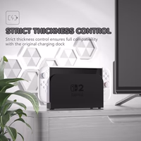 PlayVital Hard Case for Nintendo Switch 2 with Extra Stand & Thumb Grip Caps | Split Design, Dockable Protective Full-Body Shell Cover for Nintendo Switch 2 | Solid Color Series, White thumbnail 4