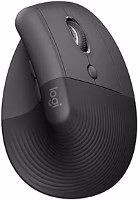 Logitech Lift Vertical Ergonomic Mouse, Wireless, Bluetooth or Logi Bolt USB Receiver, Quiet clicks, 4 Buttons, Compatible with Windows/macOS/iPadOS, Laptop, PC - Graphite thumbnail 1