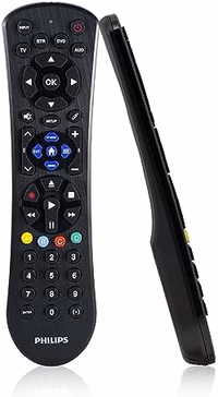 Philips Universal Remote Control for Samsung, Vizio, LG, Sony, Sharp, Roku, Apple TV, RCA, Panasonic, Smart TVs, Streaming Players, Blu-ray, DVD, Simple Setup, 4-Device, Black, SRP9243B/27 thumbnail 1