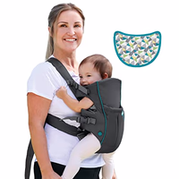 Infantino Swift Classic Carrier with Pocket, 2-Ways to Carry Carrier with Wonder Bib & Essentials Storage Front Pocket for Babies 7-26lb, Adjustable Strap, Gray thumbnail 1