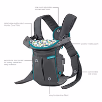 Infantino Swift Classic Carrier with Pocket, 2-Ways to Carry Carrier with Wonder Bib & Essentials Storage Front Pocket for Babies 7-26lb, Adjustable Strap, Gray thumbnail 5