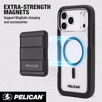 Pelican Voyager iPhone 17 Pro Max Case [Compatible with MagSafe] Rugged Phone Case, 24ft Military-Grade Drop Protection - Heavy Duty Cover w/Belt Clip Holster for iPhone 17 Pro Max - Black/Clear thumbnail 4