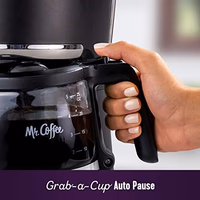 Mr. Coffee Programmable Coffee Maker 5 Cups with Auto Pause Glass Carafe Compact Design Black thumbnail 4