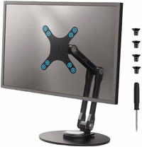 Portable VESA Monitor Stand for 15.6 Inch Monitors, Aluminum Portable Screen Mount for Desk with 360°Rotation Bases, Adjustable Secondary Travel Monitor Stand Compatible with 15.6/16/18.5 Inch - Black thumbnail 1
