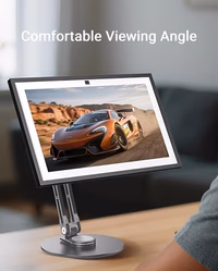 Portable VESA Monitor Stand for 15.6 Inch Monitors, Aluminum Portable Screen Mount for Desk with 360°Rotation Bases, Adjustable Secondary Travel Monitor Stand Compatible with 15.6/16/18.5 Inch - Black thumbnail 5