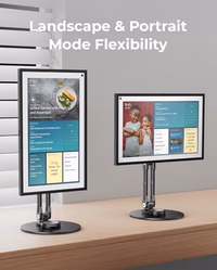 Portable VESA Monitor Stand for 15.6 Inch Monitors, Aluminum Portable Screen Mount for Desk with 360°Rotation Bases, Adjustable Secondary Travel Monitor Stand Compatible with 15.6/16/18.5 Inch - Black thumbnail 2