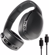 Skullcandy Crusher Evo Wireless Bluetooth Headphones with Extra USB-C Charging Cable, Multi-Sensory Bass, Noise Isolating Over-Ear Fit, 40 Hours Battery, Microphone for iPhone Android - True Black thumbnail 1