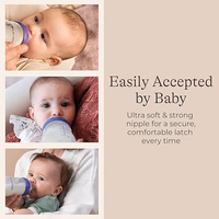 Lansinoh Anti-Colic Baby Bottles, BPA-Free Plastic, 11 Ounces, 4 Count, Fast Flow Nipples (Size F), Breastfeeding Bottle with NaturalWave Design thumbnail 2