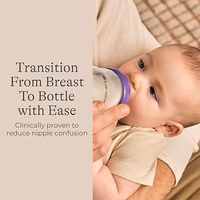 Lansinoh Anti-Colic Baby Bottles, BPA-Free Plastic, 11 Ounces, 4 Count, Fast Flow Nipples (Size F), Breastfeeding Bottle with NaturalWave Design thumbnail 5